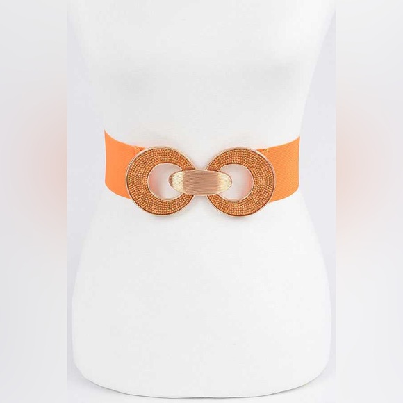 Gold Rhinestone Elastic Corset Waist Bet - Picture 3 of 8